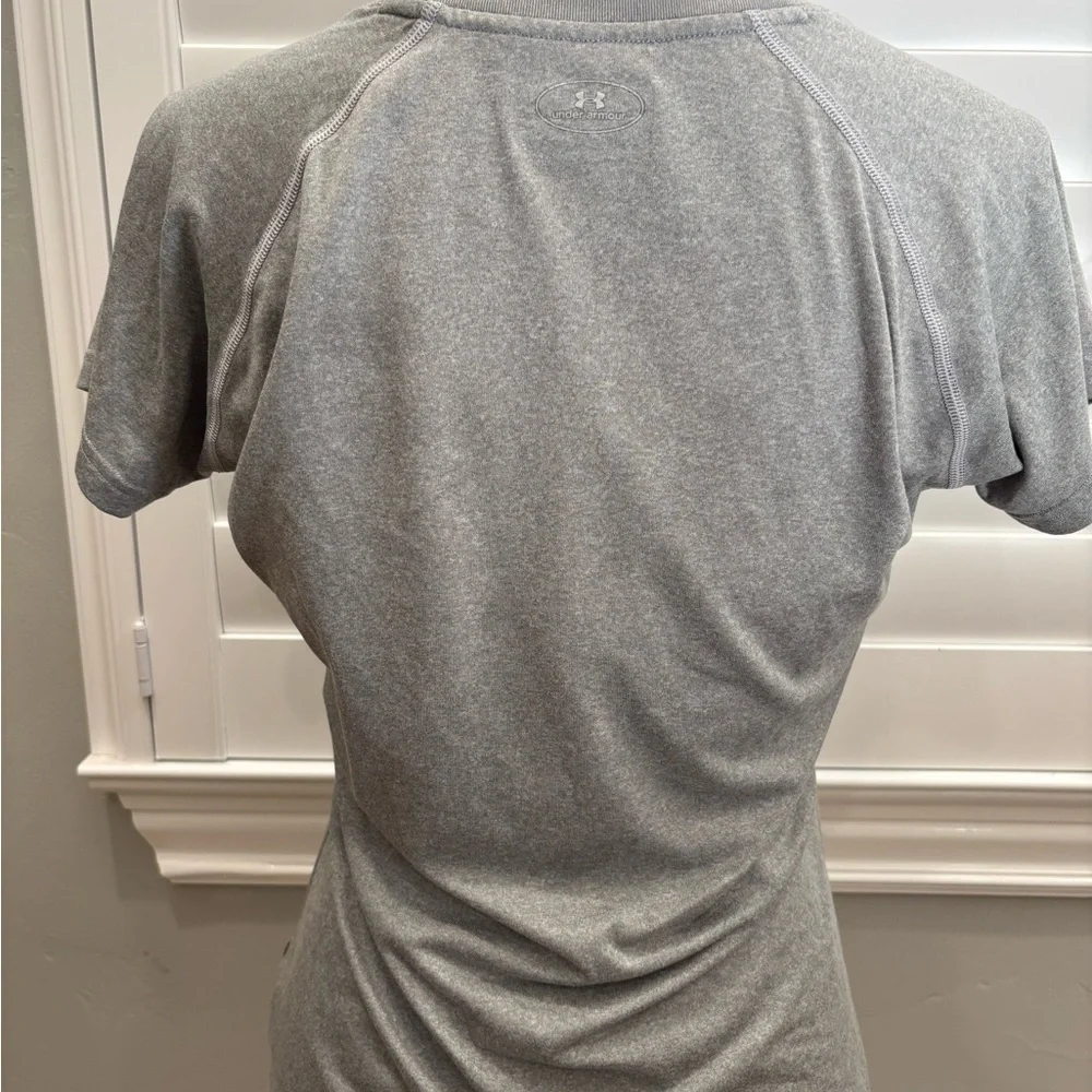 Under Armour Women's Heather Gray V-Neck Tee - Picture 3 of 4